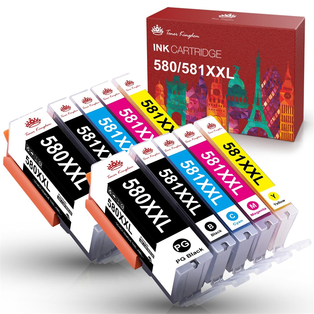 Compatible for Canon PGI-580XXL CLI-581XXL Ink Cartridges, High-Yield Work  for Canon PIXMA TS705 TR7550 TR8550 TS6150 TS6151 TS6250 TS6251 TS6350