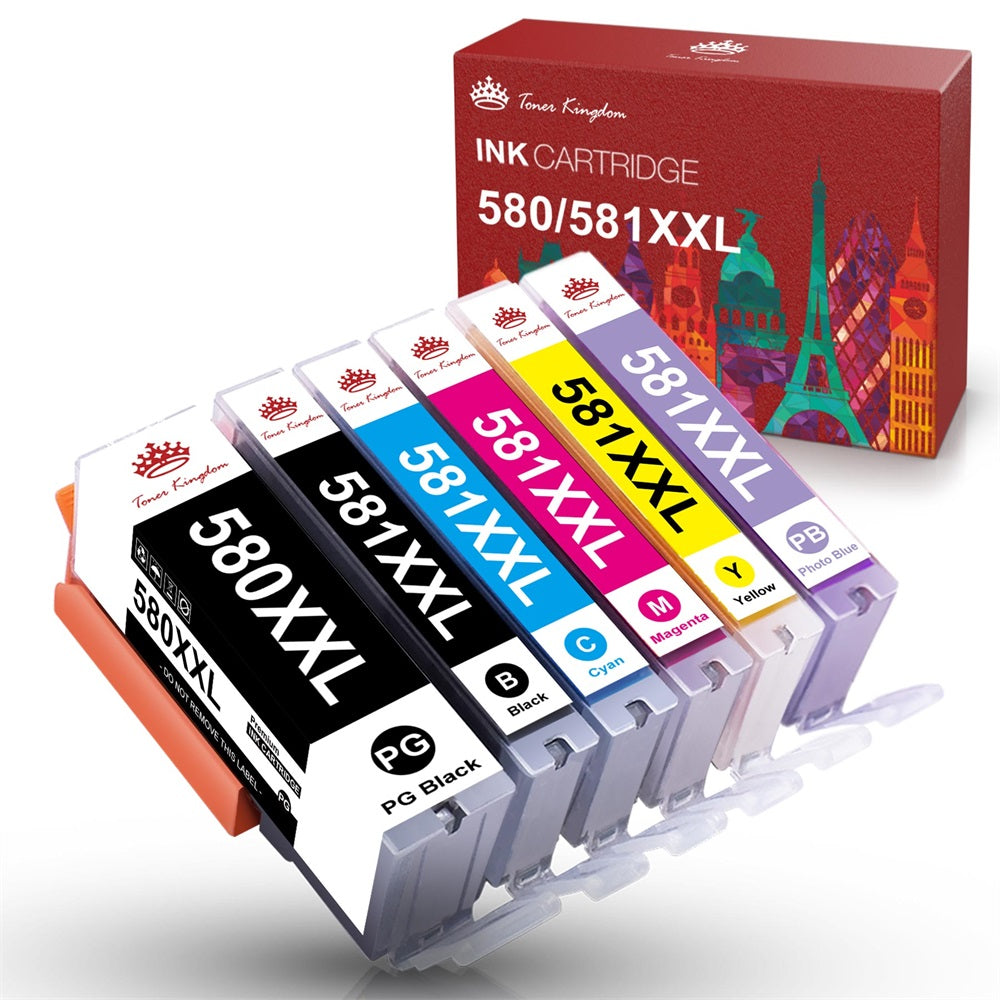 Pack de 6 cartouches d'encre compatibles PGI580 CLI581 XXL pour