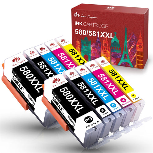 Pack 5 Cartouches compatibles CANON PGI-580 CLI-581 XXL Pack de 5