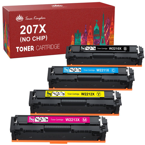 HP 207 W2210 Toner Cartridge (No Chip) -4 Pack