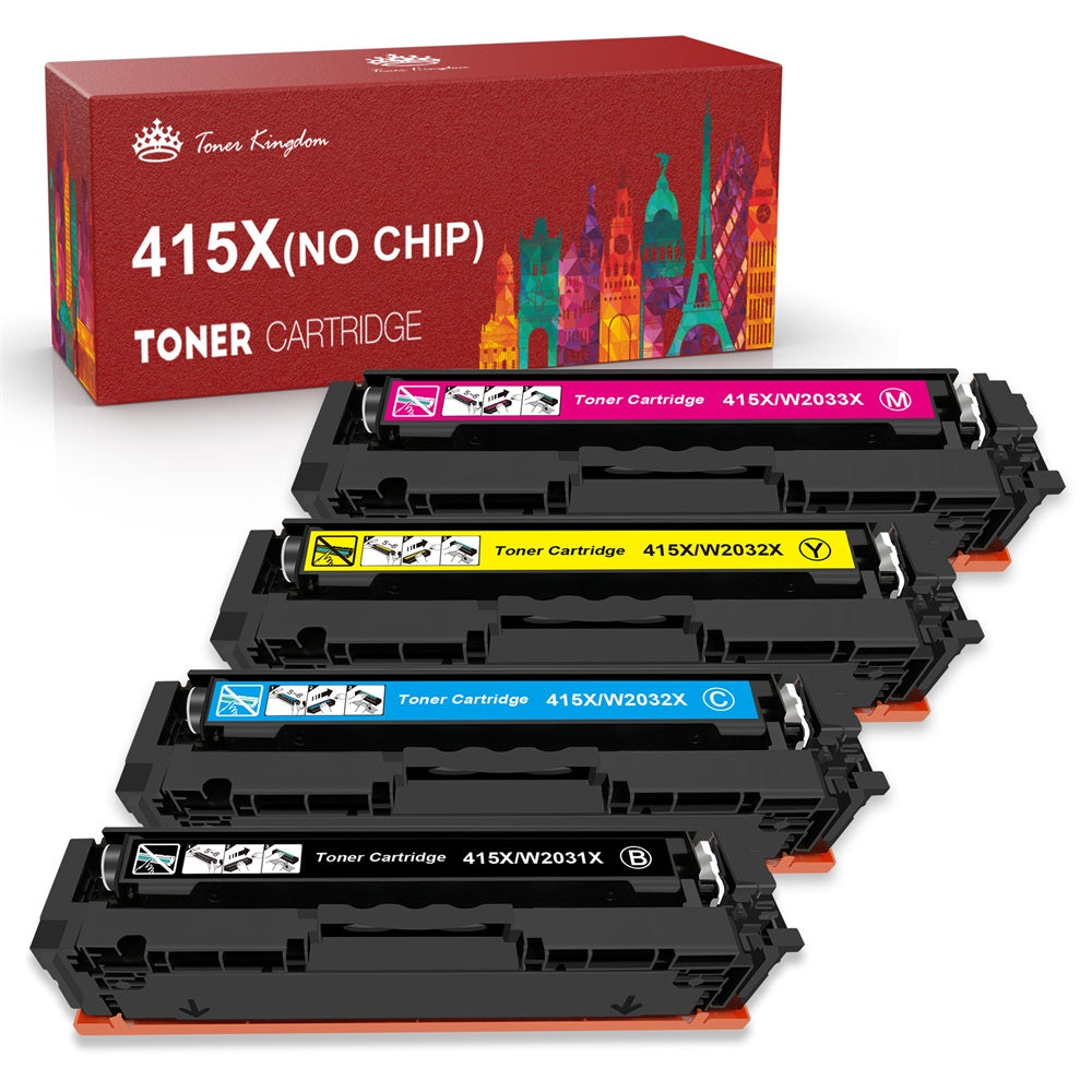  Compatible HP 415X Toner Cartridge (No Chip) -4 Packs