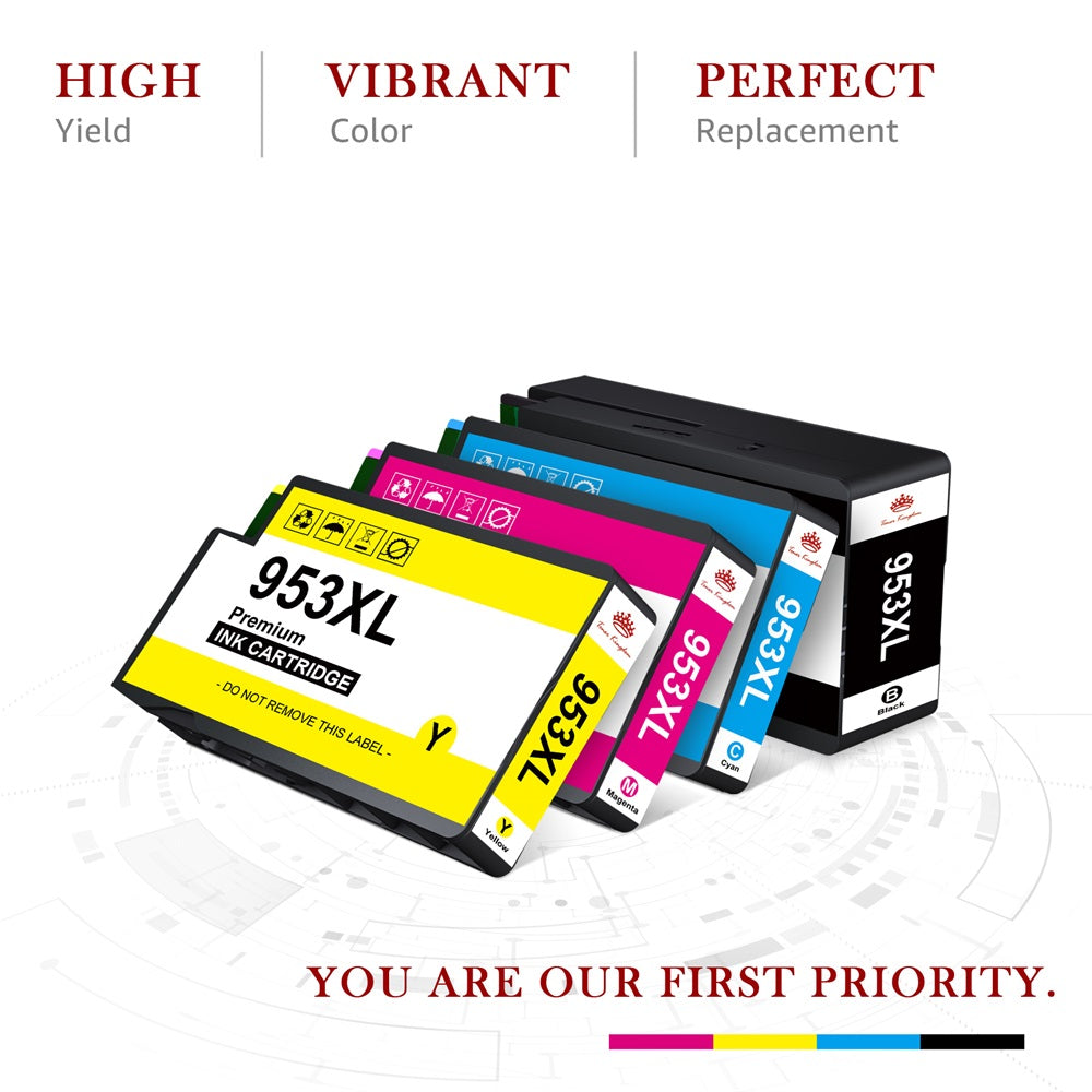 4 Pack Compatible Hp 953xl Bk/c/m/y Refilled Ink Cartridge For Hp